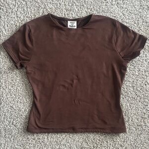Vince & Valley Chocolate Brown Short Sleeve Crewneck Tee